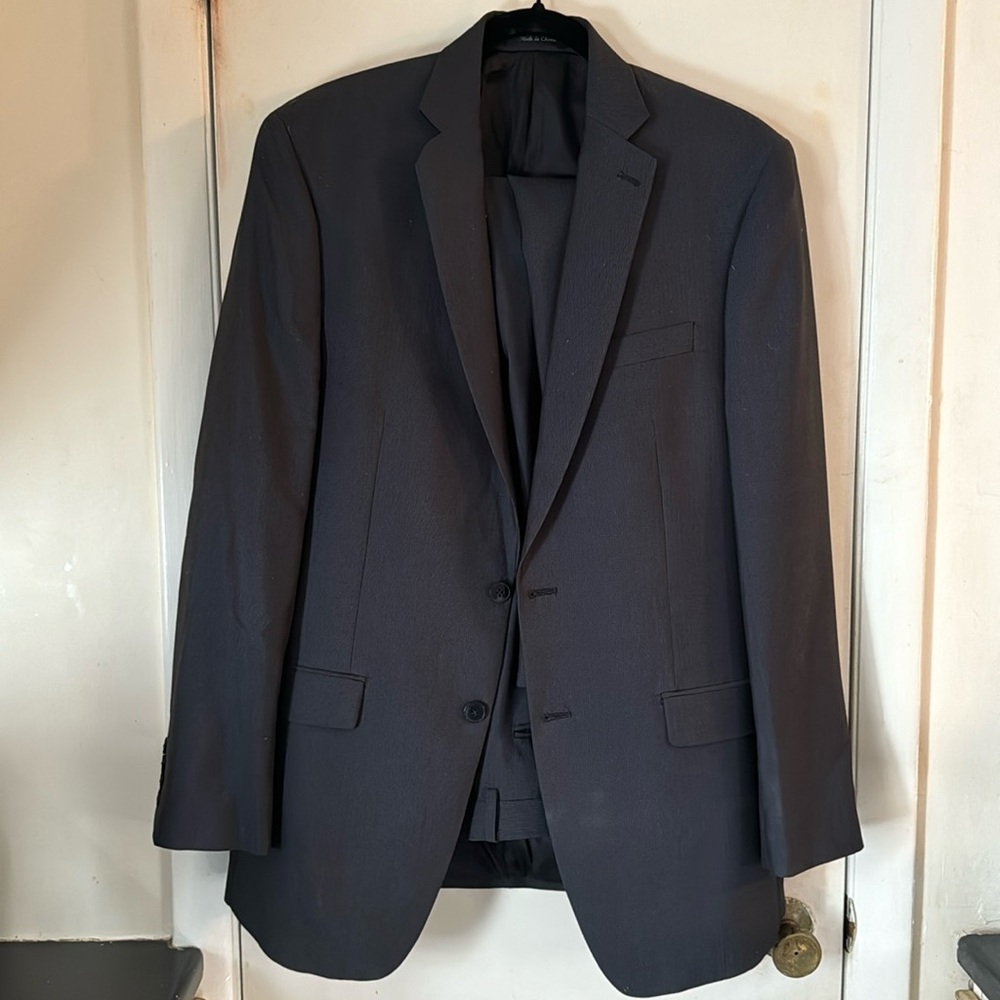 Calvin Klein men’s navy pinstripe suit